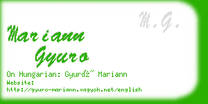 mariann gyuro business card